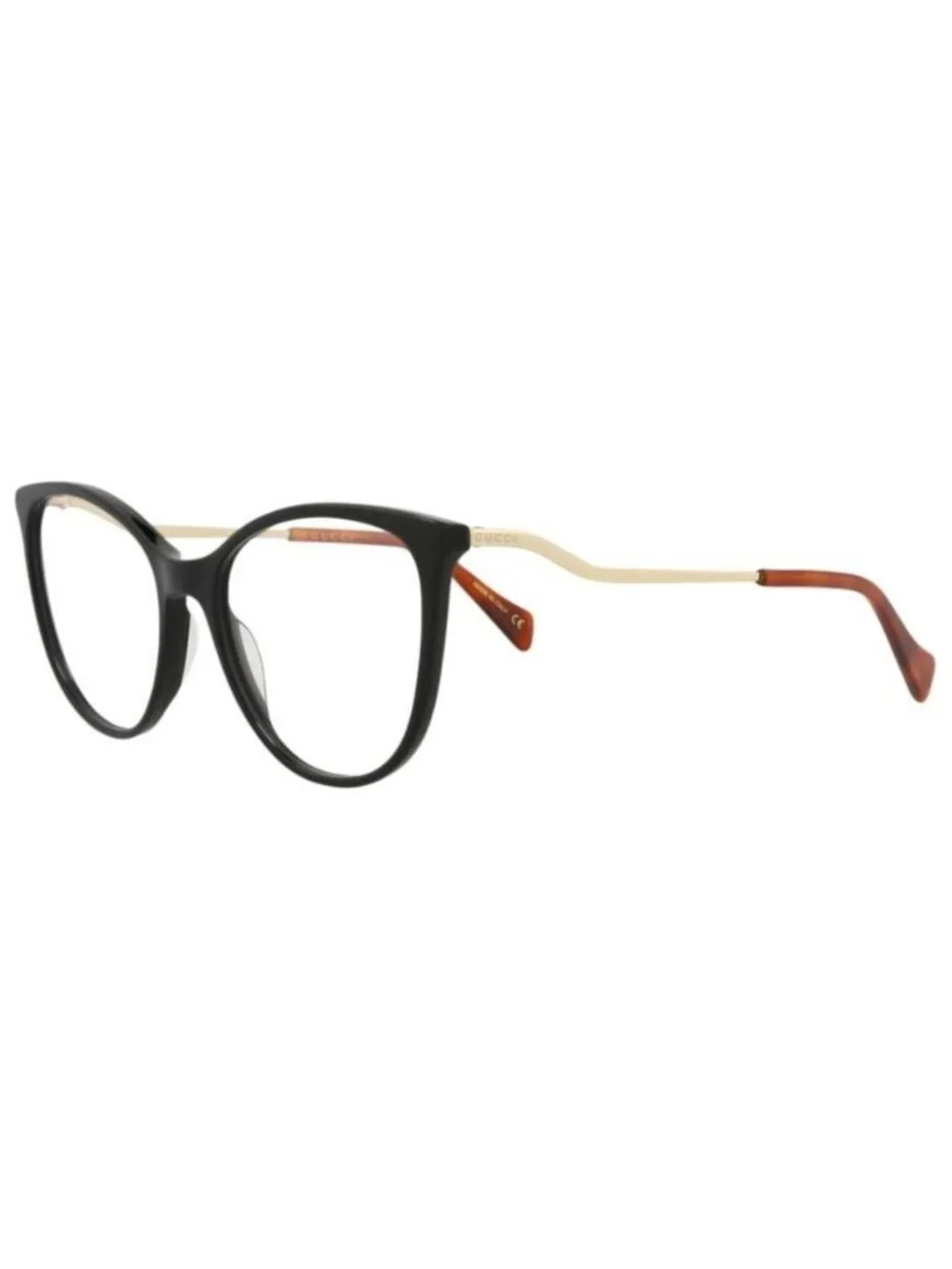 New Gucci Womens Cat Eye Black Gold Transparent Fashion Designer Eyeglasses